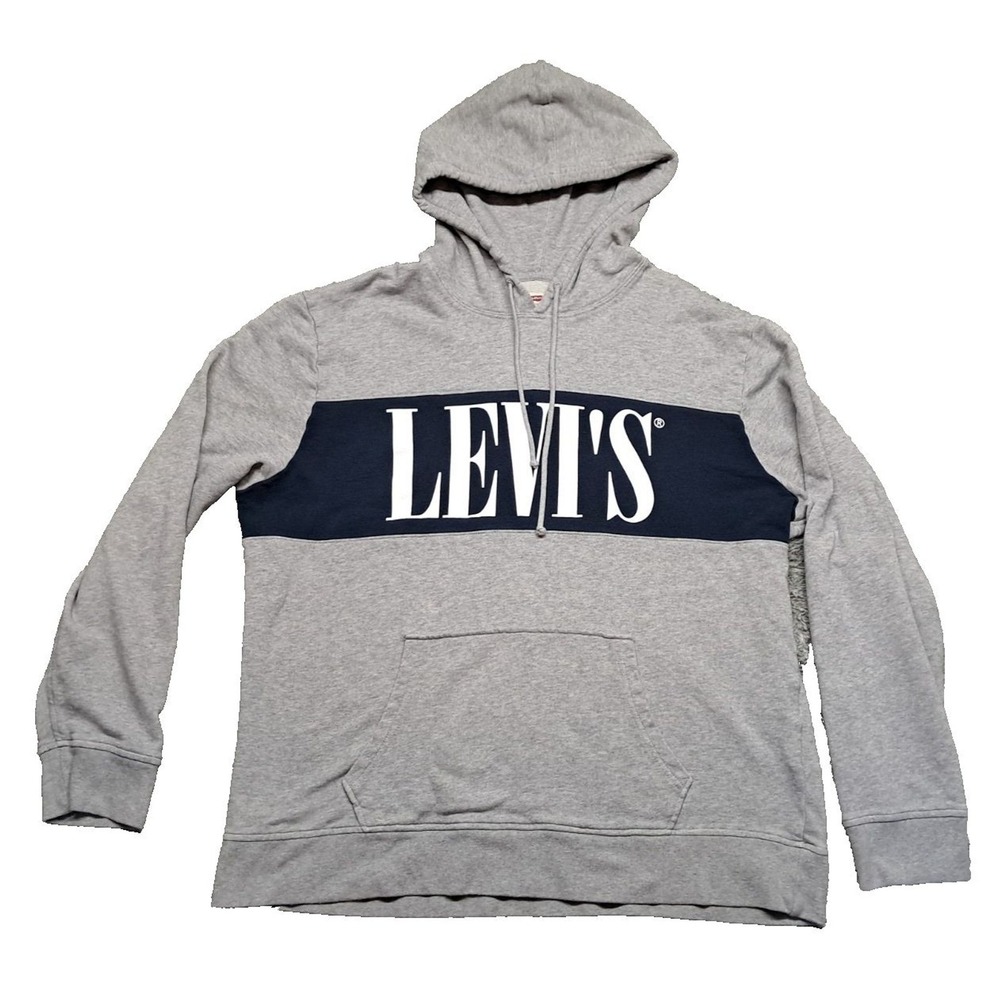 Levi's Hoodie Men's XL Relaxed Graphic Logo Pullover Hooded Sweatshirt Pocket